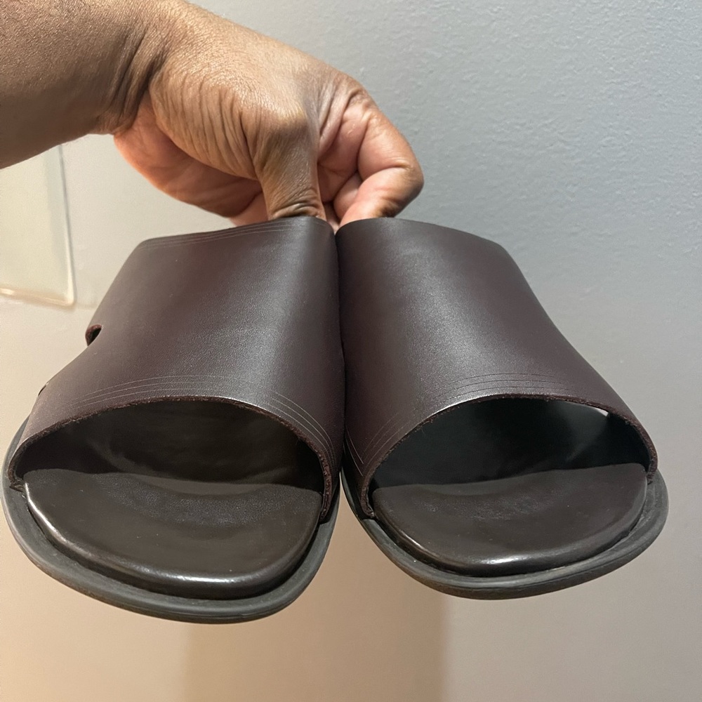 Kenneth Cole Sand-y Beach/Quick Sand Lsrd Slide Sandals Drk Brwn Sz 11 - Picture 16 of 16